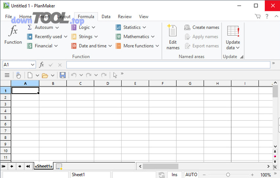 Giao diện PlanMaker và khả năng làm việc với bảng tính tương tự Excel