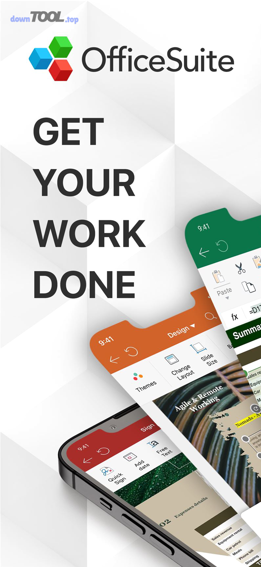 Giao diện OfficeSuite chỉnh sửa tài liệu và PDF