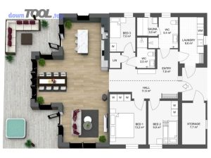2d to 3d floor plan of a house