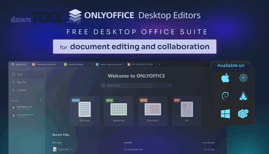 Giao diện ONLYOFFICE Desktop Editors trên macOS (minh họa)