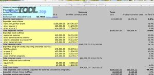 Simple budgeting spreadsheet eg
