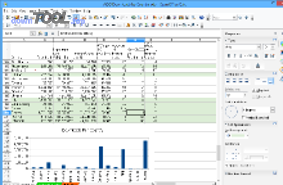 Giao diện Apache OpenOffice Calc trên Windows