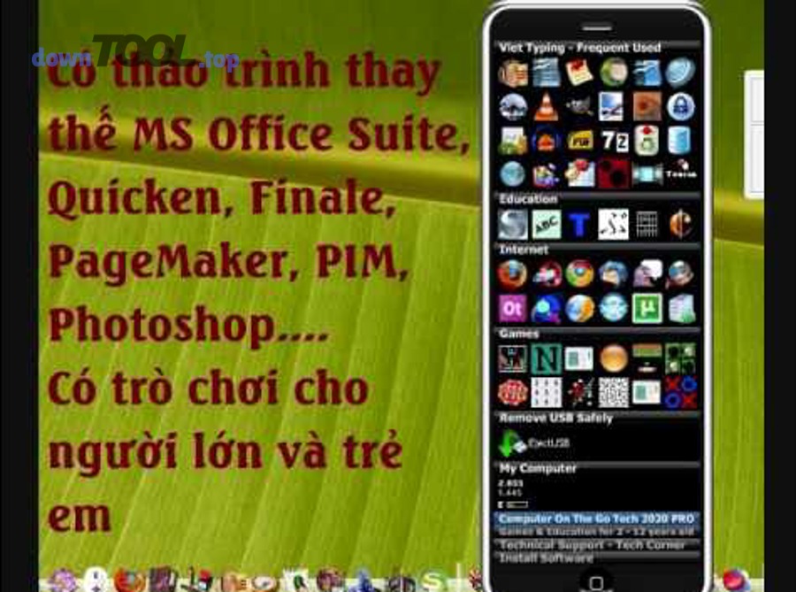 Giao diện MobiOffice/OfficeSuite trên PC minh hoạ soạn thảo tài liệu