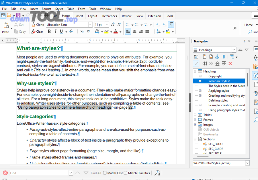 Giao diện LibreOffice Writer