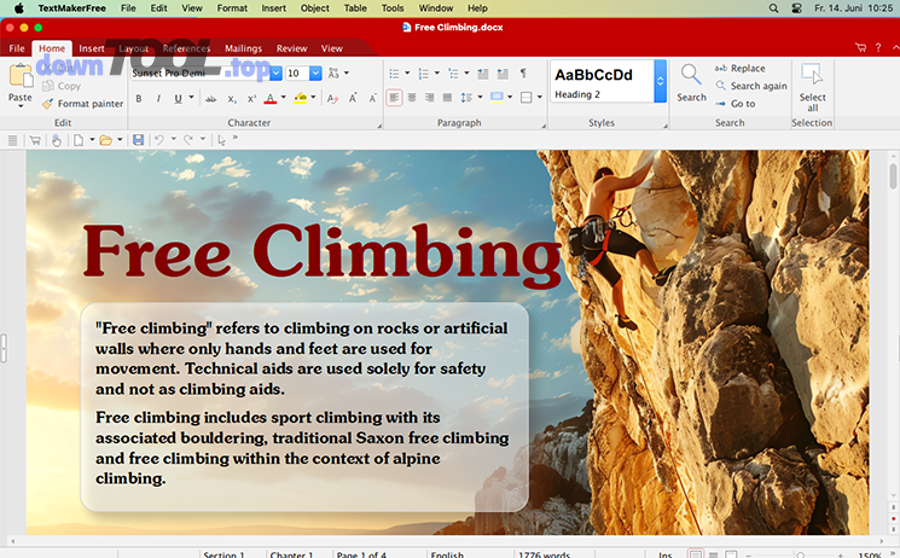 Giao diện FreeOffice TextMaker trên macOS