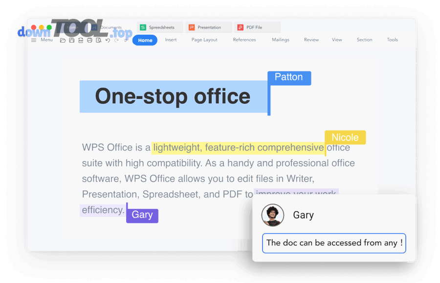 Tính năng cộng tác thời gian thực trong WPS Office/Writer hỗ trợ làm việc online