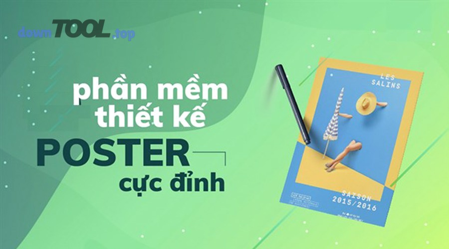 Thiết kế poster với bố cục chữ và hình ảnh trên màn hình