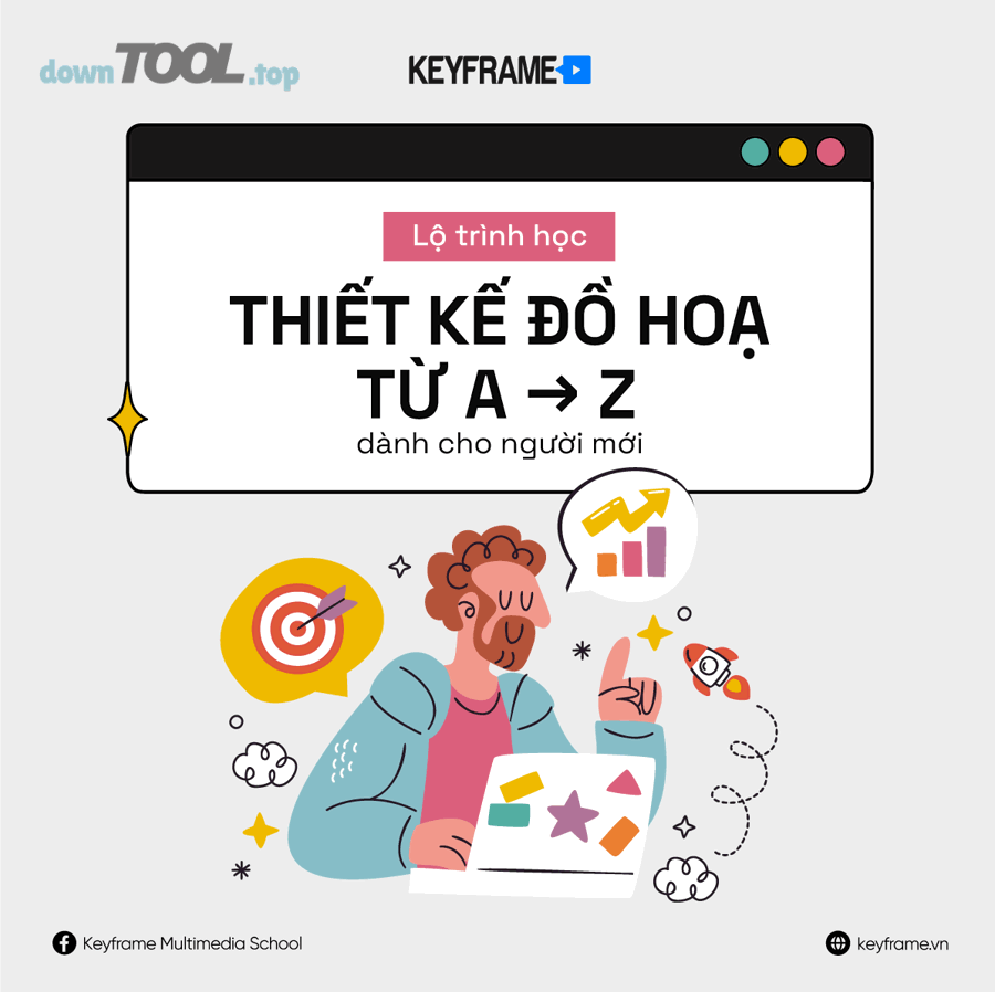 Màn hình làm việc thiết kế với bảng màu và bố cục cơ bản