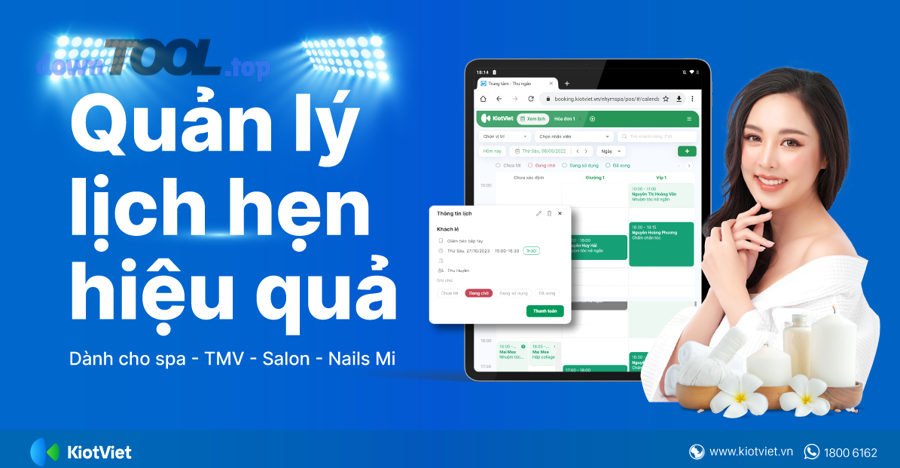 Lịch hẹn và quản lý thời gian cho spa bằng công cụ số