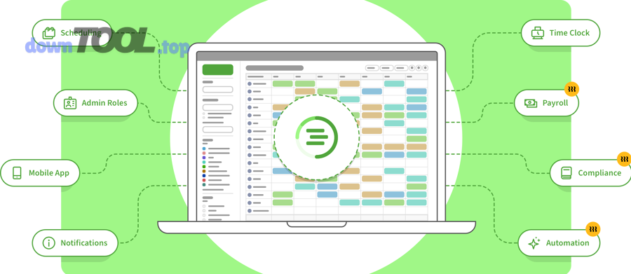 Giao diện minh họa phần mềm quản lý ca làm việc và xếp ca tự động