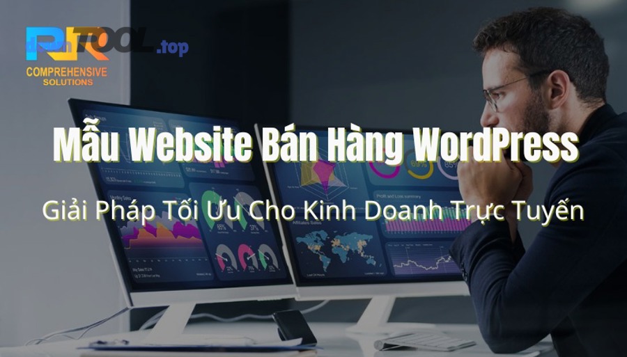Giao diện website thương mại điện tử hiển thị trên laptop, minh họa việc tạo website bán hàng