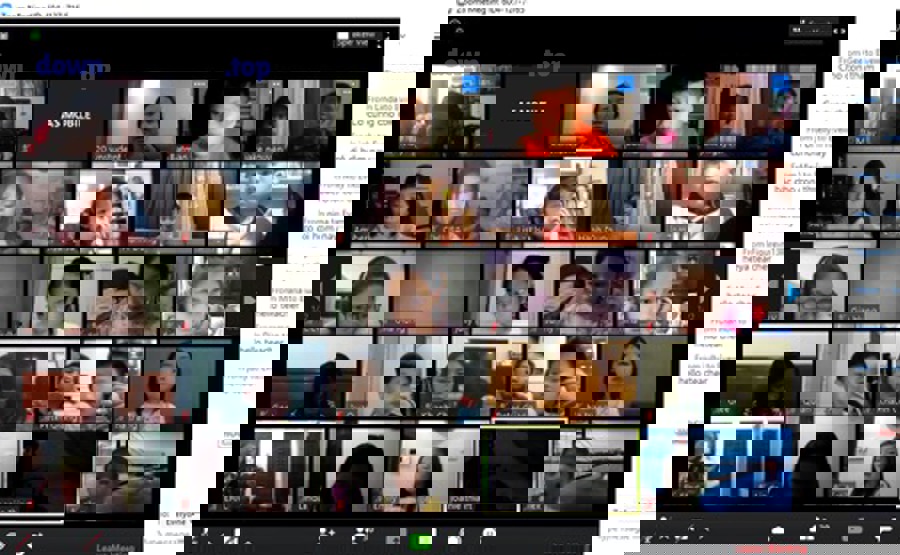 Nhóm học viên học trực tuyến và làm bài tập theo nhóm