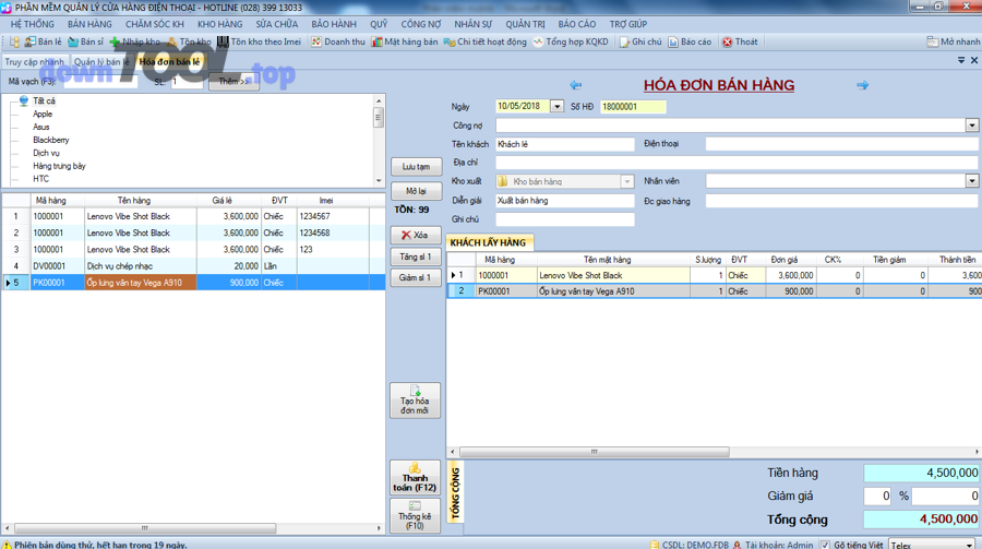POS cho cửa hàng điện thoại: bán hàng, quản lý IMEI/Serial và tồn kho giá trị cao