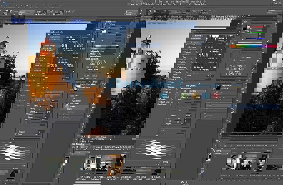 Không gian làm việc thiết kế và chỉnh sửa ảnh phục vụ marketing