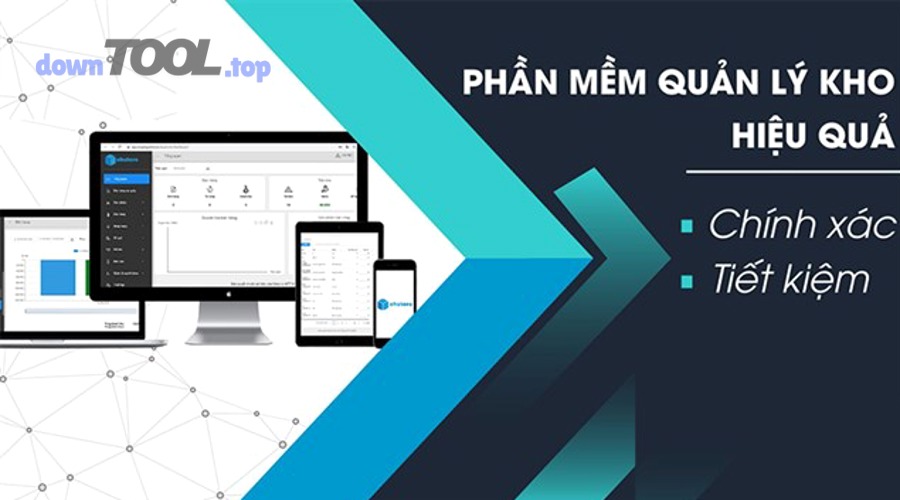 Kho hàng và kệ hàng minh họa cho phần mềm kiểm soát tồn kho và quy trình Nhập Xuất Tồn
