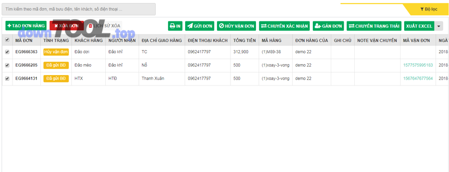 Sơ đồ quy trình quản lý đơn hàng theo trạng thái