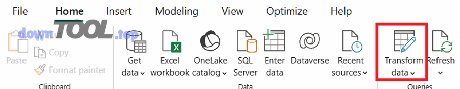 Nút Transform data trong Power Query hỗ trợ quy trình làm sạch và tự động hóa báo cáo