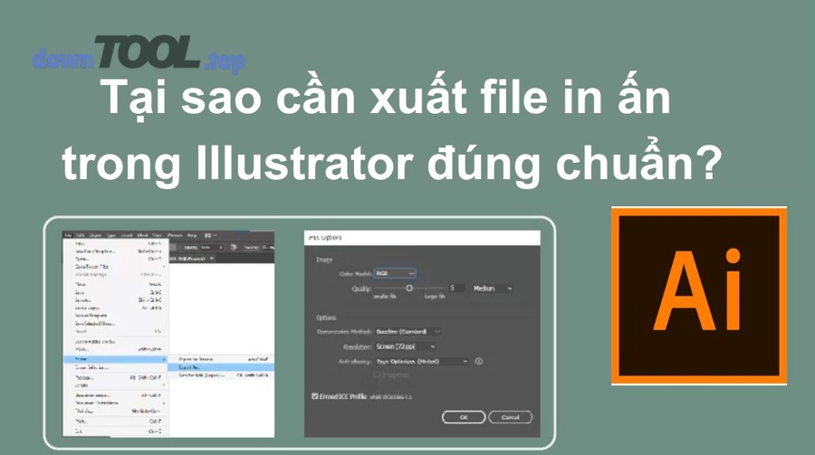 Quy trình xuất file logo chuẩn in ấn trong Illustrator theo từng bước là gì?